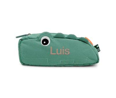 Bolsa tiracolo acolchoada Green Croco Personalizvel