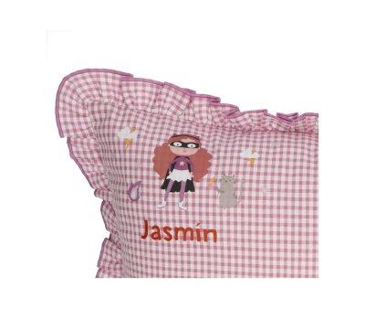 Cuscino con Volante Vichy Fantastic Girl Personalizzabile