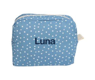 Large Toiletry Bag Mini Star Blue Personalised