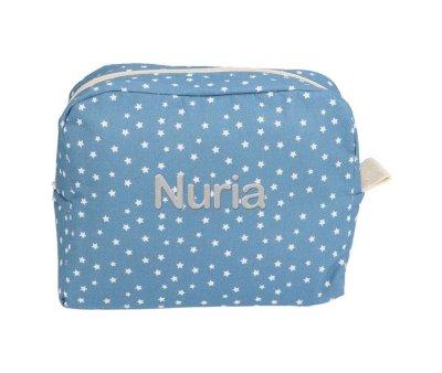 Large Toiletry Bag Mini Star Blue Personalised