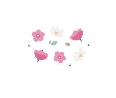 Design de bon infantil rosa Little Garden