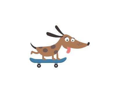 Design de bon Skater Dog Blue Junior