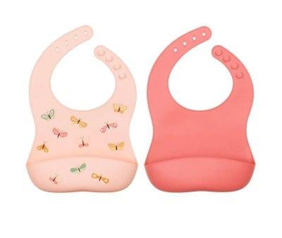 2 bavoirs en silicone Butterflies