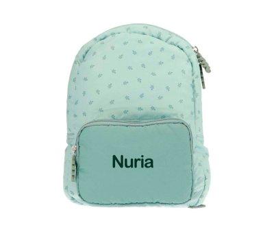 Mochila Infantil Acolchada Leaves Sage Personalizable