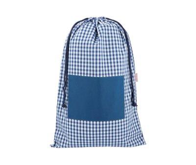 Sac pour tenue de rechange personnalisable bleu fonc Vichy