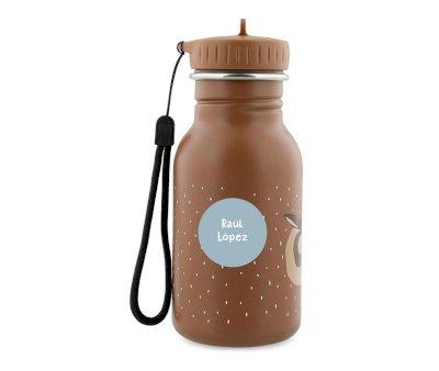 Trixie Mrs. Owl Steel Bottle 350ml + 6 Round Stickers Blue Gift