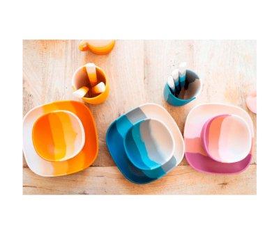 Bol con Ventosa Color Splash Desert Teal Ombre