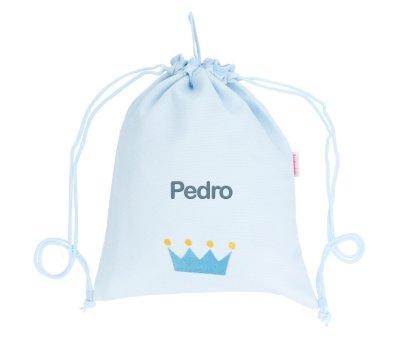 Mochila Saco Personalizada Piqu Corona Azul