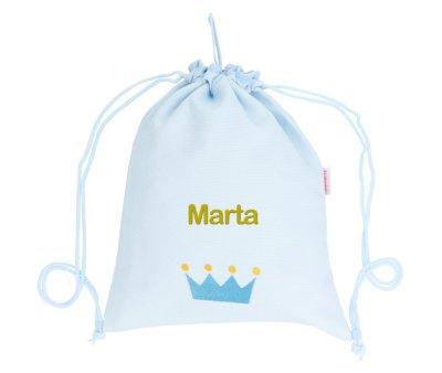 Mochila Saco Personalizada Piqu Corona Azul