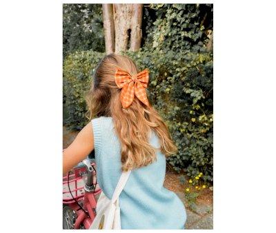Clip de Pelo con Lazo Grande Sunset Gingham