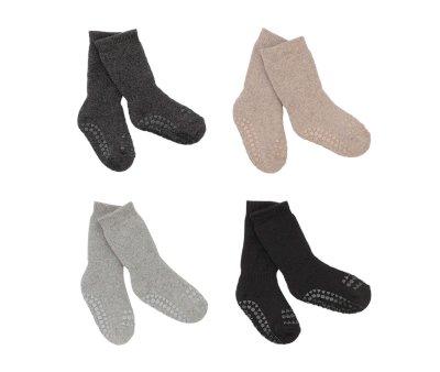 Combo Box Socks semelle antidrapente gris fonc mlang, sable, gris mlang, noir