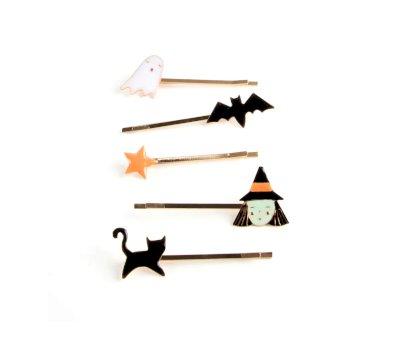 10 Enamel Hair Clips Halloween