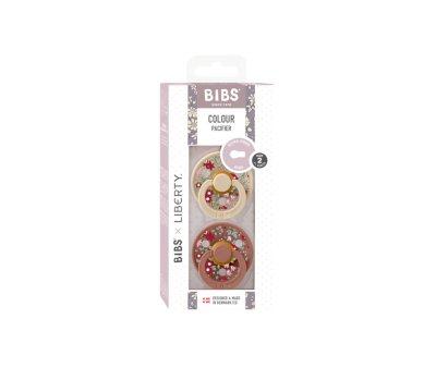 2 Succhietti BIBS Colour Round Liberty Chamomile Lawn Vanilla/Woodchuck Mix