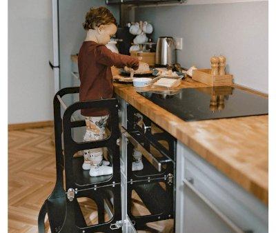 Helper Tower Montessori Black/Silver