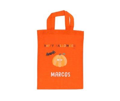 Orange Trick or Treat Halloween Bag Personalised