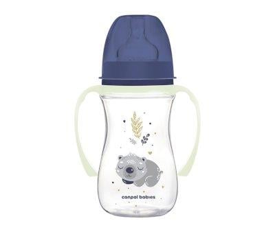 Baby Bottle with Fluorescent Handles Sleeping Koala Blue 240 ml Personalised