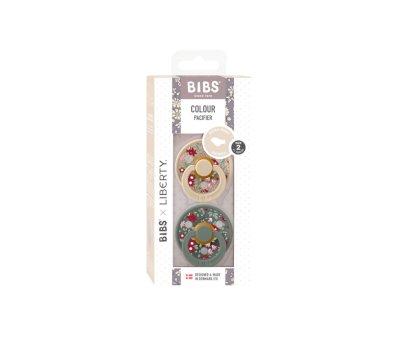 2 Succhietti BIBS Colour Anatomica Liberty Chamomile Lawn Vanilla/Pine Mix