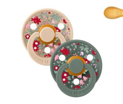 2 Succhietti BIBS Colour Simmetrica Liberty Chamomile Lawn Vanilla/Pine Mix