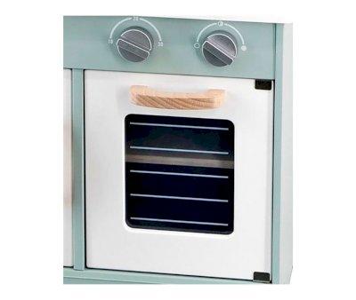 Wooden Kitchen with Pastel Green Accessories