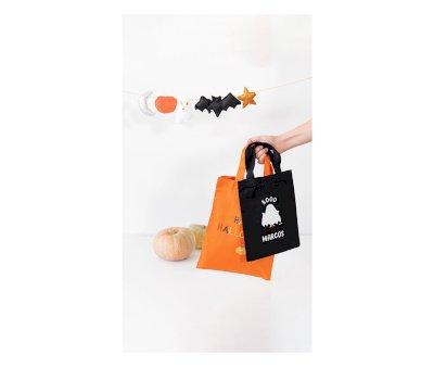 Black Halloween Trick or Treat Bag Personalised