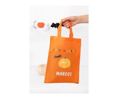 Orange Trick or Treat Halloween Bag Personalised