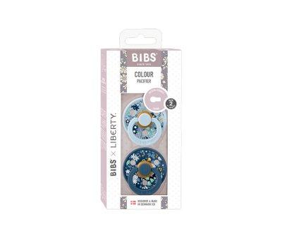 2 Chupetes BIBS Colour Simtrica Liberty Chamomile Lawn Baby Blue