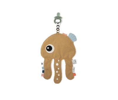 Doudou com porta chupetas Jelly Mustard