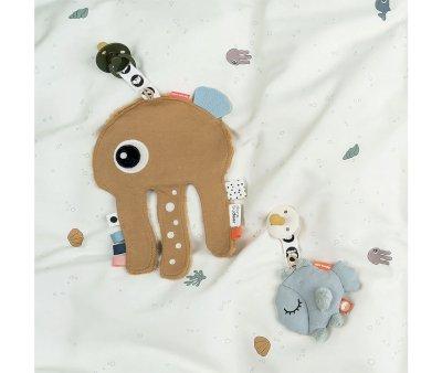 Doudou com porta chupetas Jelly Mustard