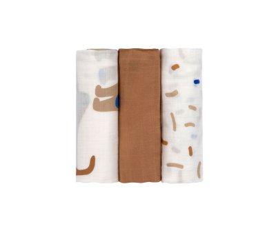 3 Muslins Little Mateys Royal Blue Bamboo 80 cm