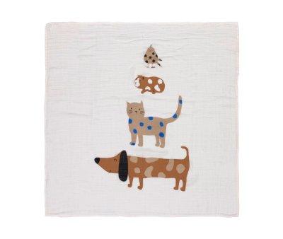 3 Muslins Little Mateys Royal Blue Bamboo 80 cm