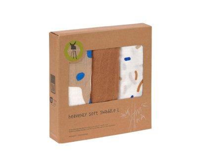 3 Muslins Little Mateys Royal Blue Bamboo 80 cm