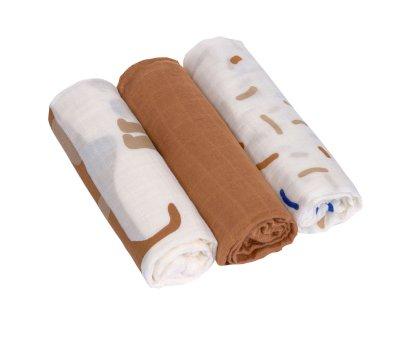 3 Muslins Little Mateys Royal Blue Bamboo 80 cm