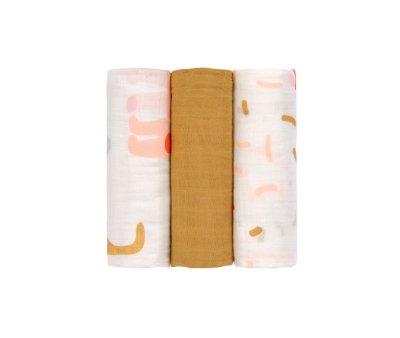 3 Muslins Little Mateys Spicy Orange Bamboo 80 cm