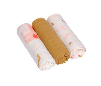 3 Muslins Little Mateys Spicy Orange Bamboo 80 cm