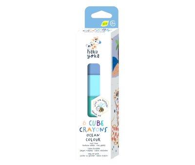 6 Craies de Cire Cubiques Ocean Colour