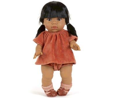 Top e Culotte Bambole Minikane Velluto Marsala