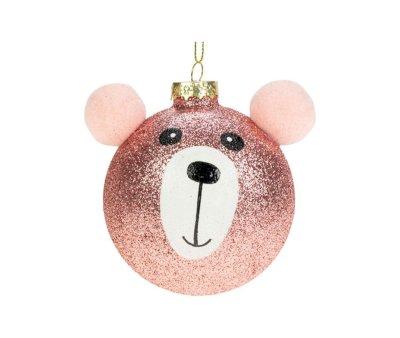 Bola de Natal Weiste Bio Glitter Pink Bear