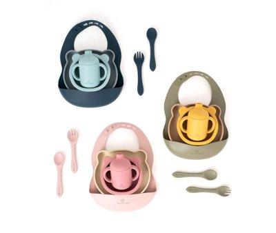 Tableware 7 Pieces Silicone Blue