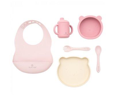 Dinnerware 7 Piece Silicone Pink