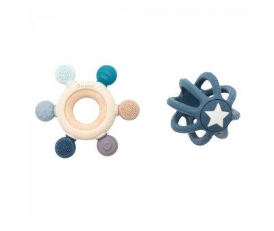 Set of Sensory Silicone Teethers Blue