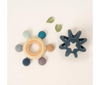 Set of Sensory Silicone Teethers Blue