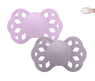 2 Chupetes BIBS Infinity Simtrica Violeta Sky/Mauve