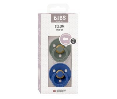2 Chupetes BIBS Colour Round  Pine/Cornflower