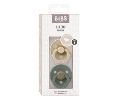 2 Chupetes BIBS Colour Anatmica Vanilla/Pine