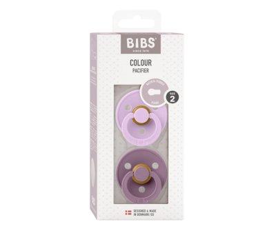 2 Chupetes BIBS Colour Round Violeta Sky/Mauve