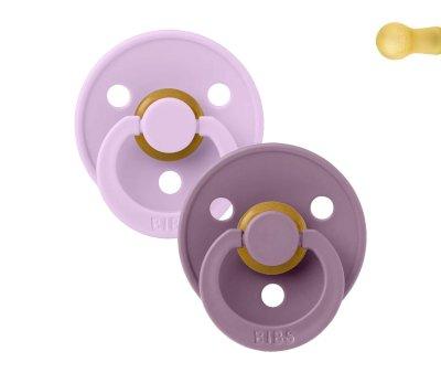 2 Chupetes BIBS Colour Round Violeta Sky/Mauve