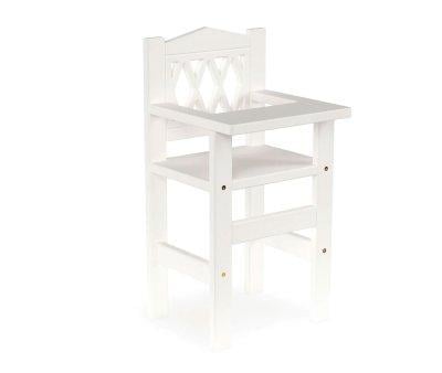 Chaise Haute Harlequin Blanche pour Poupes