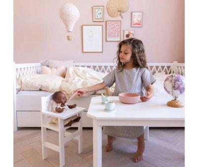 Chaise Haute Harlequin Blanche pour Poupes