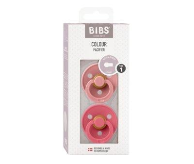 2 Chupetes BIBS Colour Round Dusty Pink/Coral