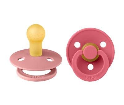 2 Chupetes BIBS Colour Round Dusty Pink/Coral